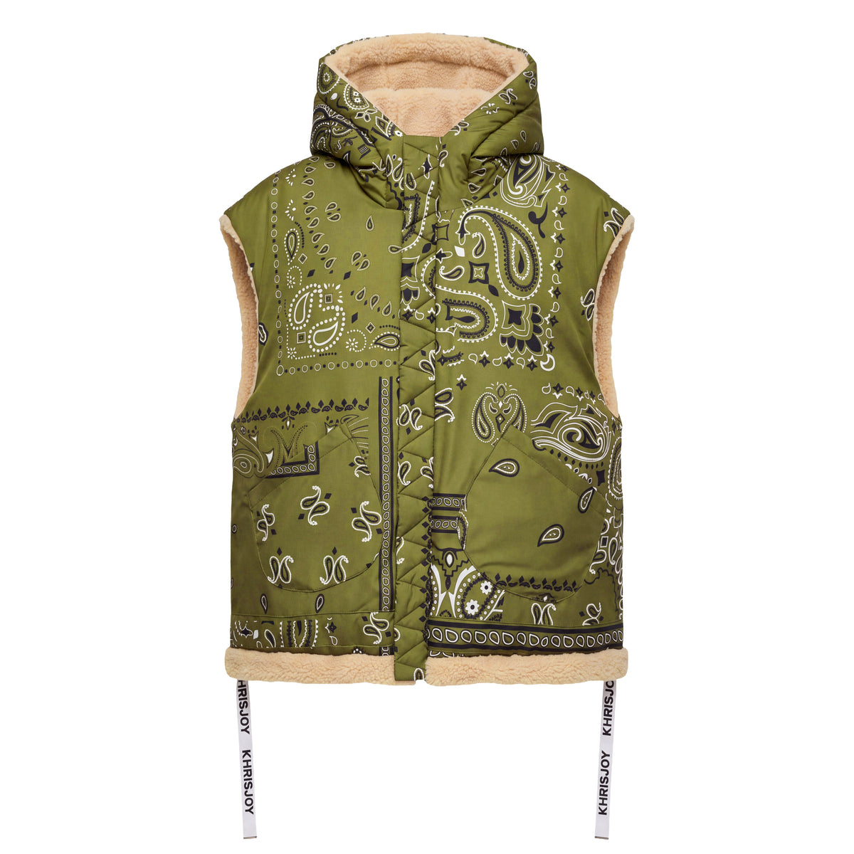 KHRISJOY REVERSIBLE BANDANA PRINT VEST - SIZE 00 (OVERSIZED)