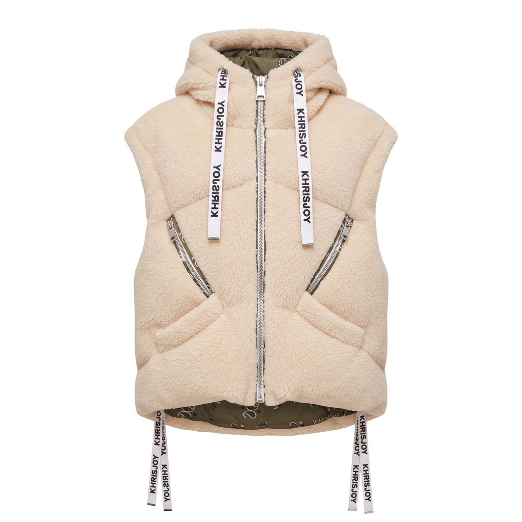 KHRISJOY REVERSIBLE BANDANA PRINT VEST - SIZE 00 (OVERSIZED)