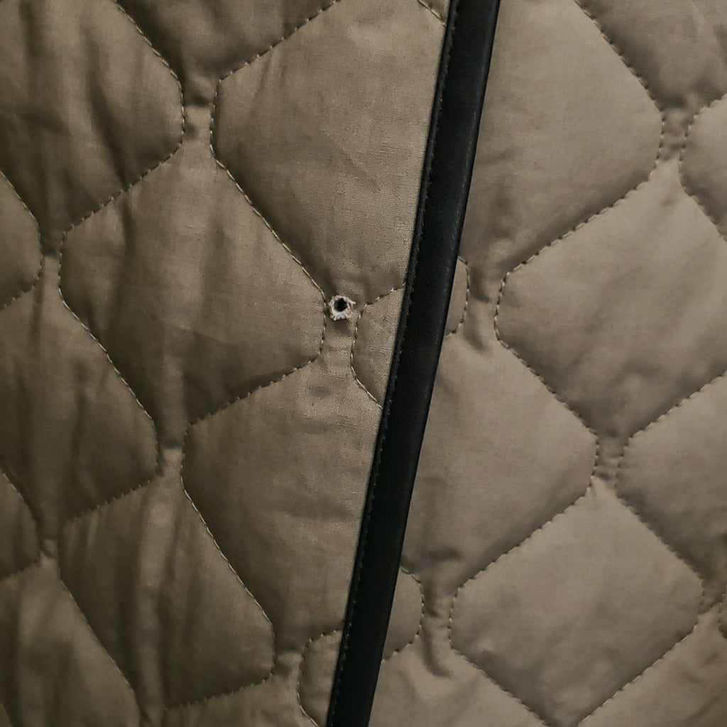 TOTÊME QUILTED COCOON WITH LEATHER EFFECT DETAIL - SIZE XXS (VERY OVERSIZED)
