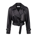 NOUR HAMMOUR HATTI CROPPED LEATHER JACKET - SIZE 40