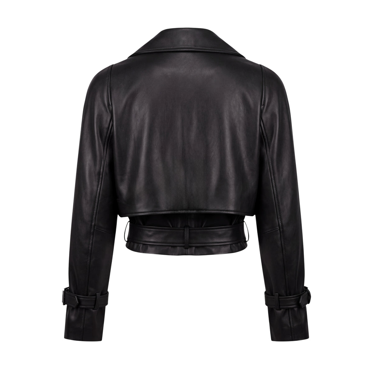 NOUR HAMMOUR HATTI CROPPED LEATHER JACKET - SIZE 40