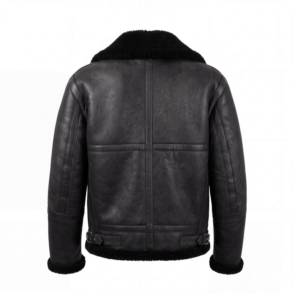 ACNE STUDIOS BLACK SHEARLING JACKET - SIZE 52