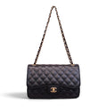 CHANEL BLACK CAVIAR JUMBO DOUBLE FLAP BAG