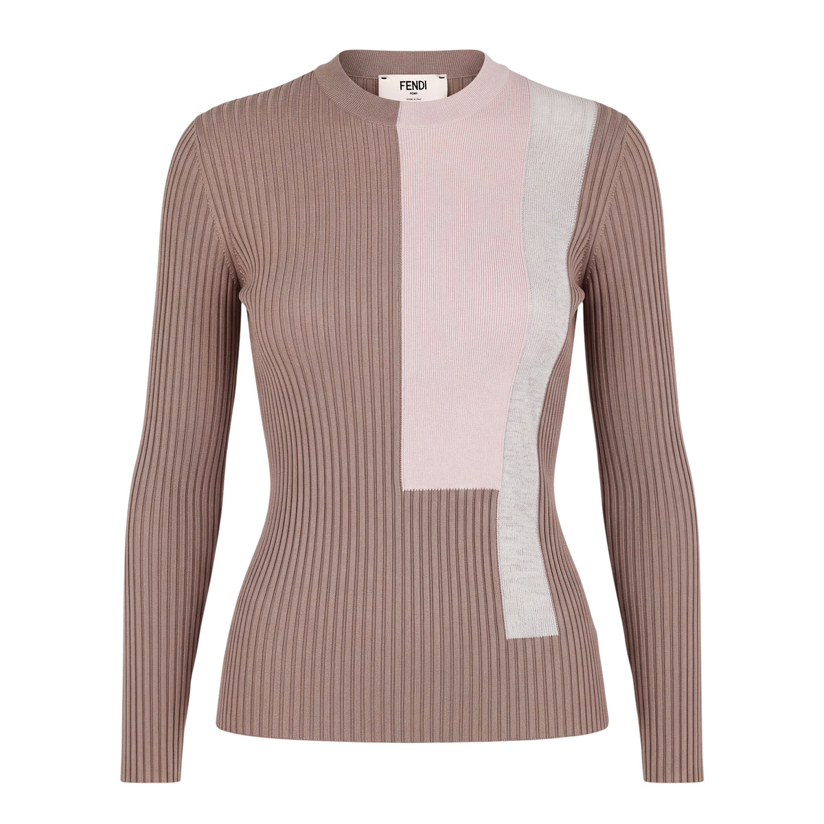 FENDI RIBBED MULTICOLOUR LONG SLEEVE - SIZE 36