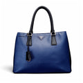 PRADA NAVY AND BLACK SAFFIANO MEDIUM GALLERIA TOTE WITH STRAP
