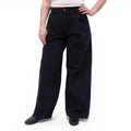 AGOLDE BLACK ELLIS TROUSER WIDE LEG PLEATED JEANS - SIZE 27