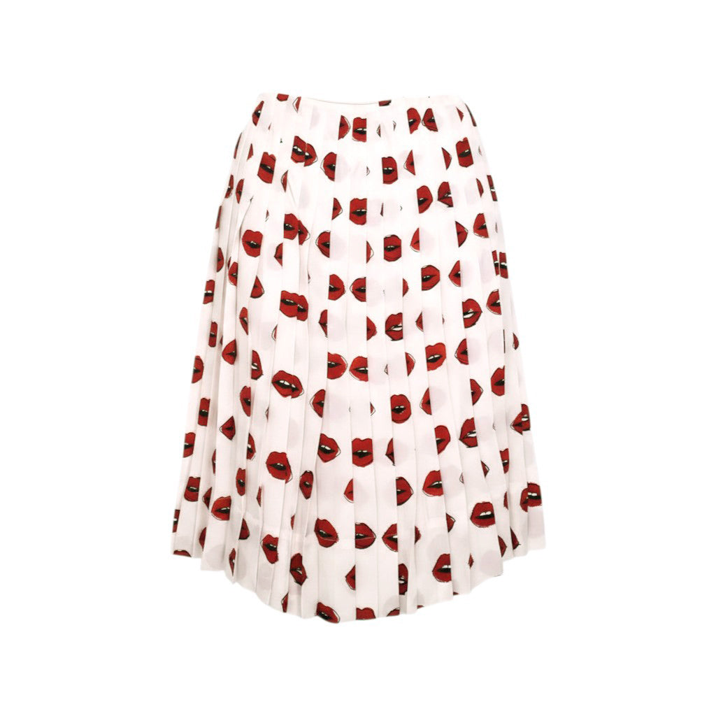 KHAITE LIPSTICK PLEATED SKIRT - SIZE 6