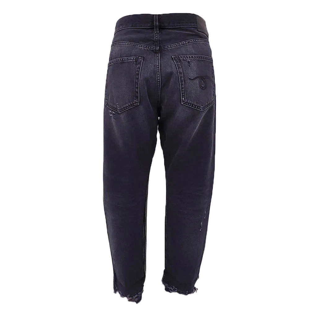R13 DISTRESSED CROSSOVER JEANS IN ‘JAKE BLACK’ - SIZE 26