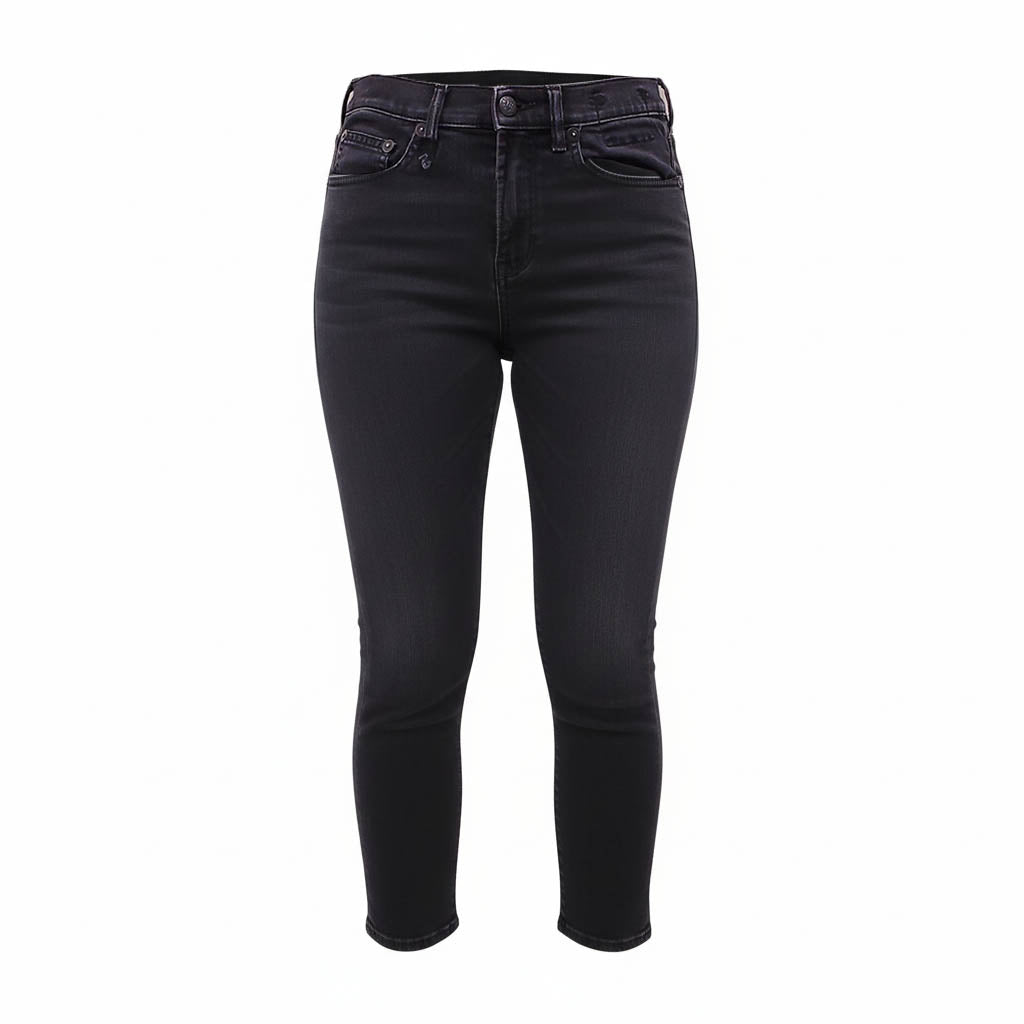 R13 BLACK ‘THE DROP’ CROPPED SKINNY JEANS - SIZE 26
