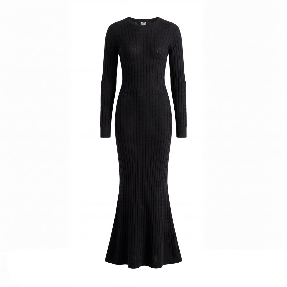TOTÊME LONG SLEEVE RIBBED MAXI DRESS - SIZE L