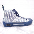 CHRISTIAN DIOR NAVY AND WHITE OBLIQUE SNEAKERS - SIZE 40