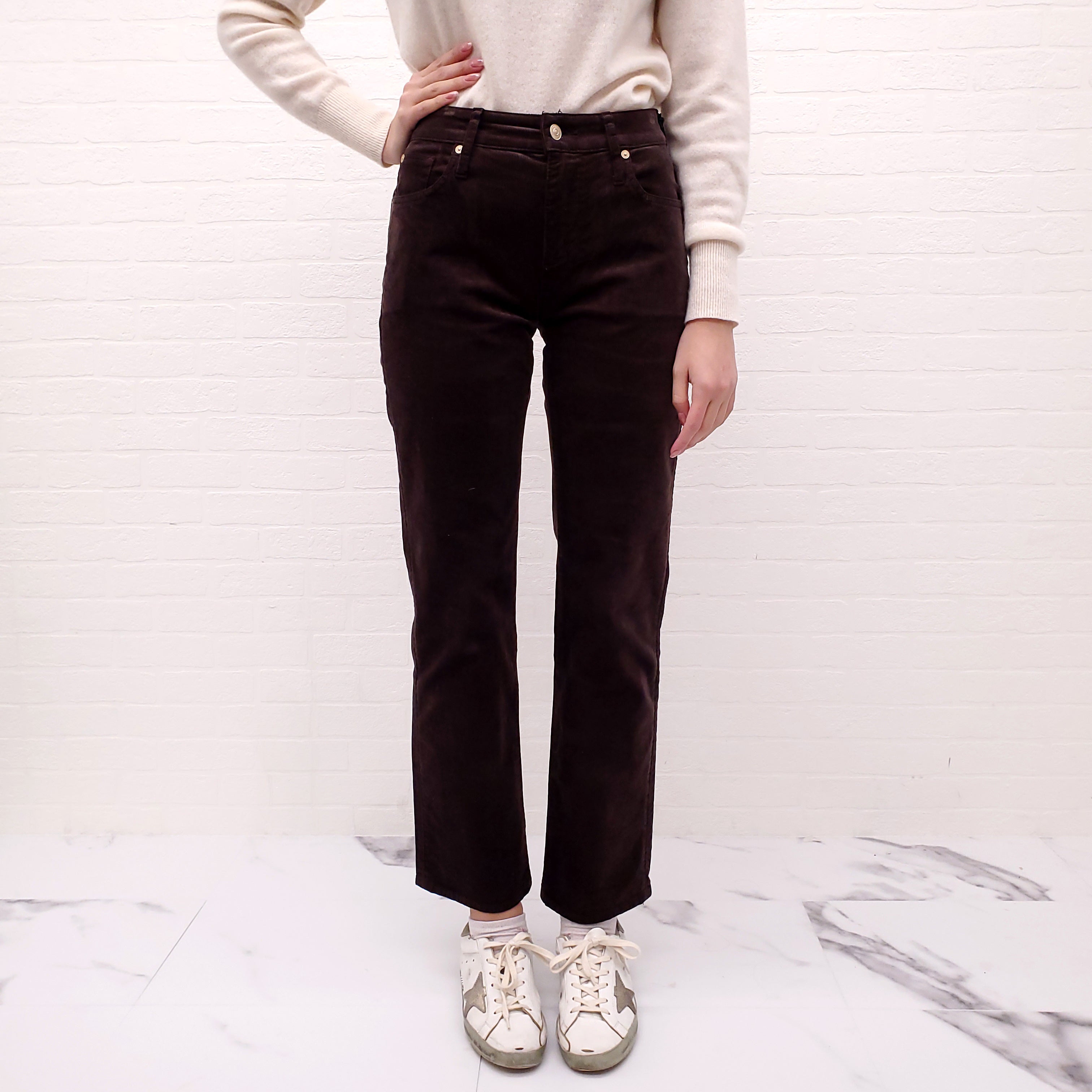 7 FOR ALL MANKIND BROWN CORDUROY PANTS - SIZE 27