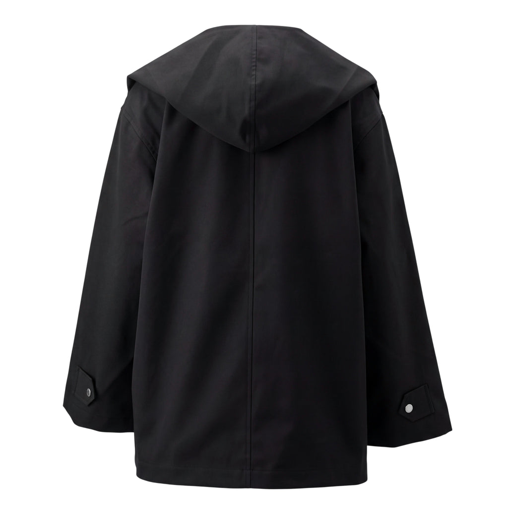 TOTÊME BLACK WINDBREAKER WITH SCARF DETAIL - SIZE 34 (VERY OVERSIZED)