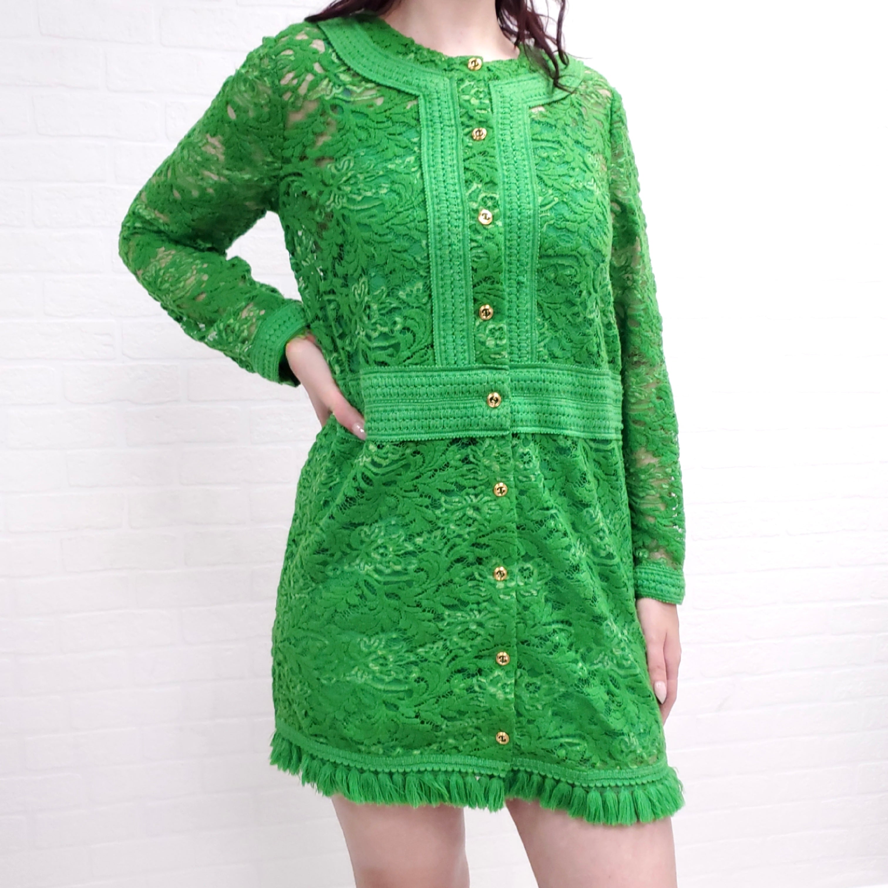 Gucci green hotsell lace dress