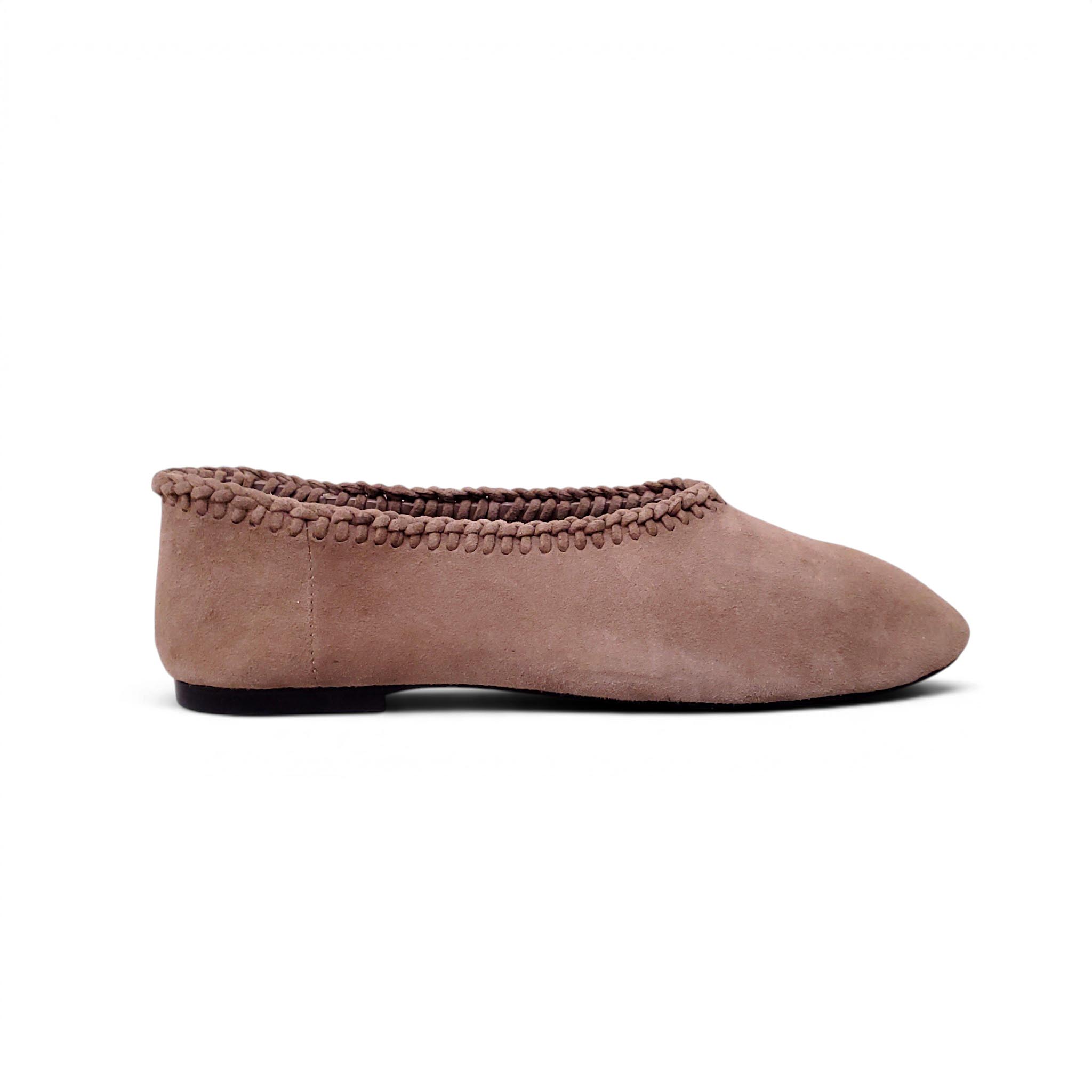 A.EMERY TAUPE SUEDE BALLET FLATS - SIZE 40