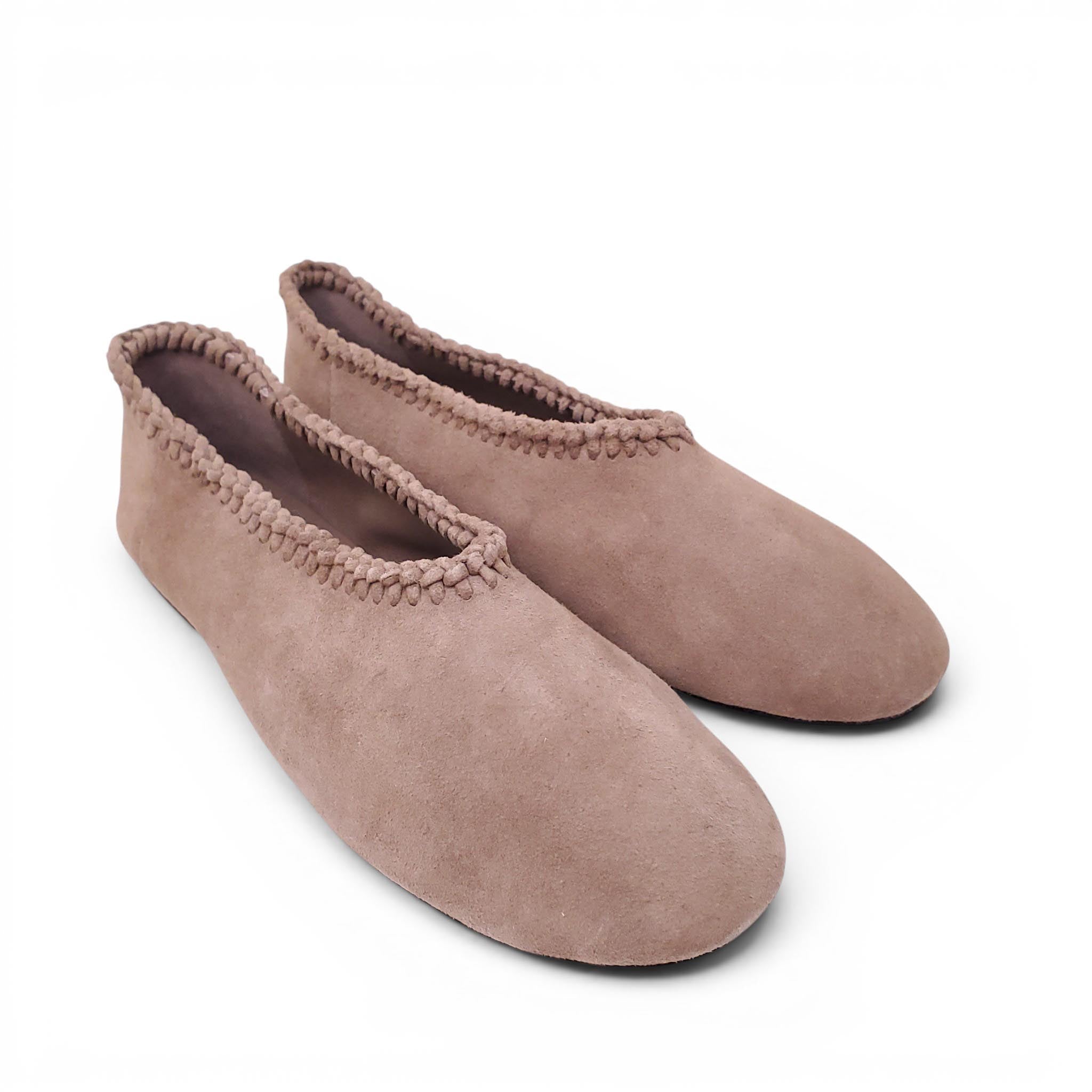 A.EMERY TAUPE SUEDE BALLET FLATS - SIZE 40