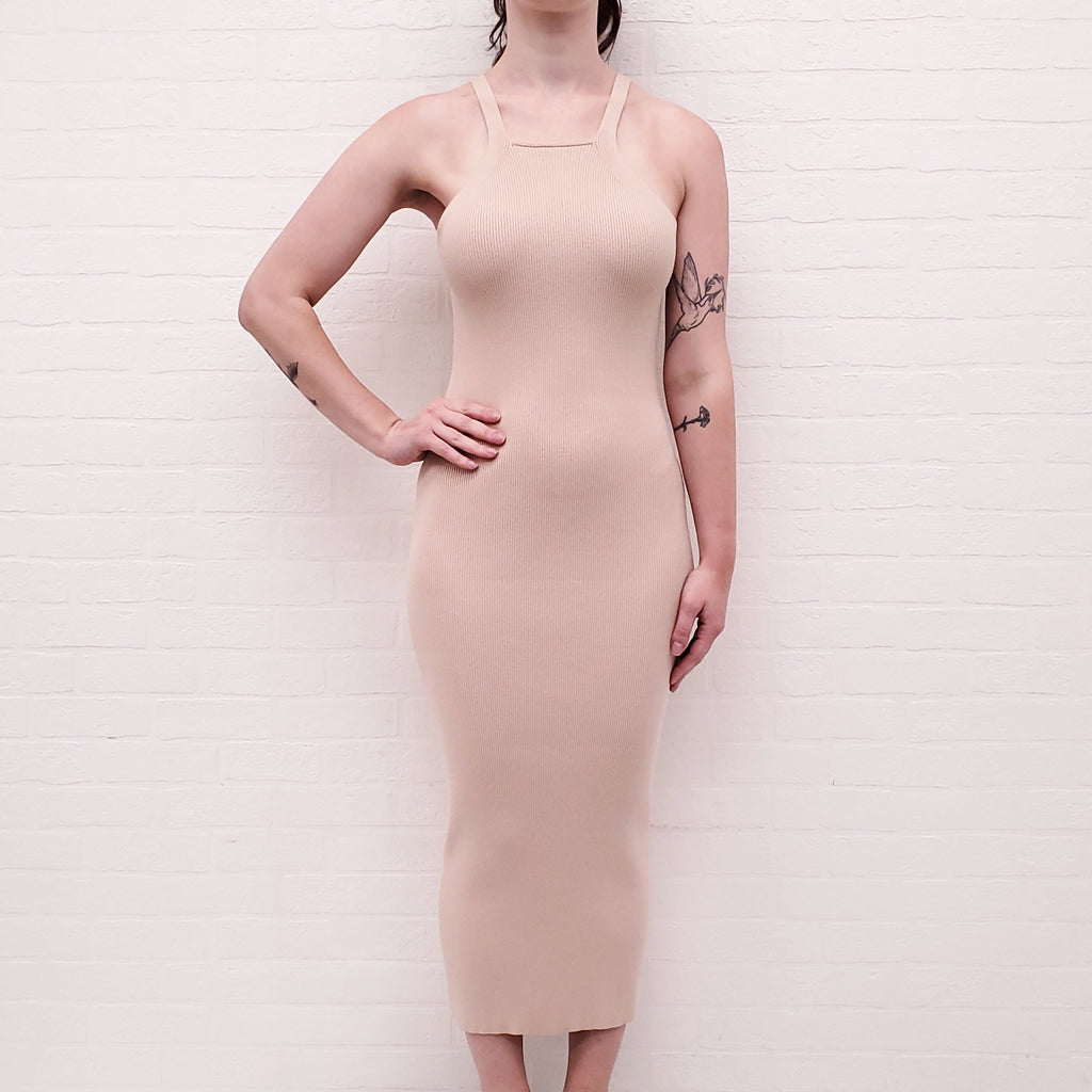 A.L.C. BLUSH RIBBED MAXI DRESS - SIZE S