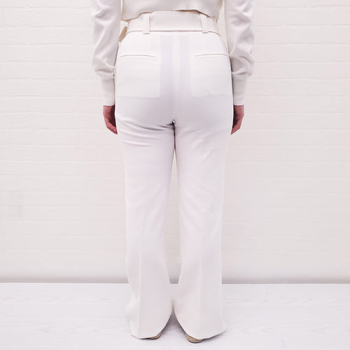 A.L.C. WHITE HIGH WAISTED TROUSERS WITH BELT - SIZE 4