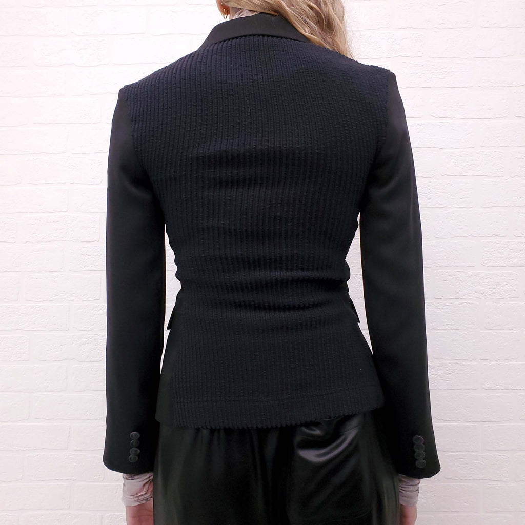 ACNE STUDIOS BLACK BLAZER WITH RIBBED BACK - SIZE 30