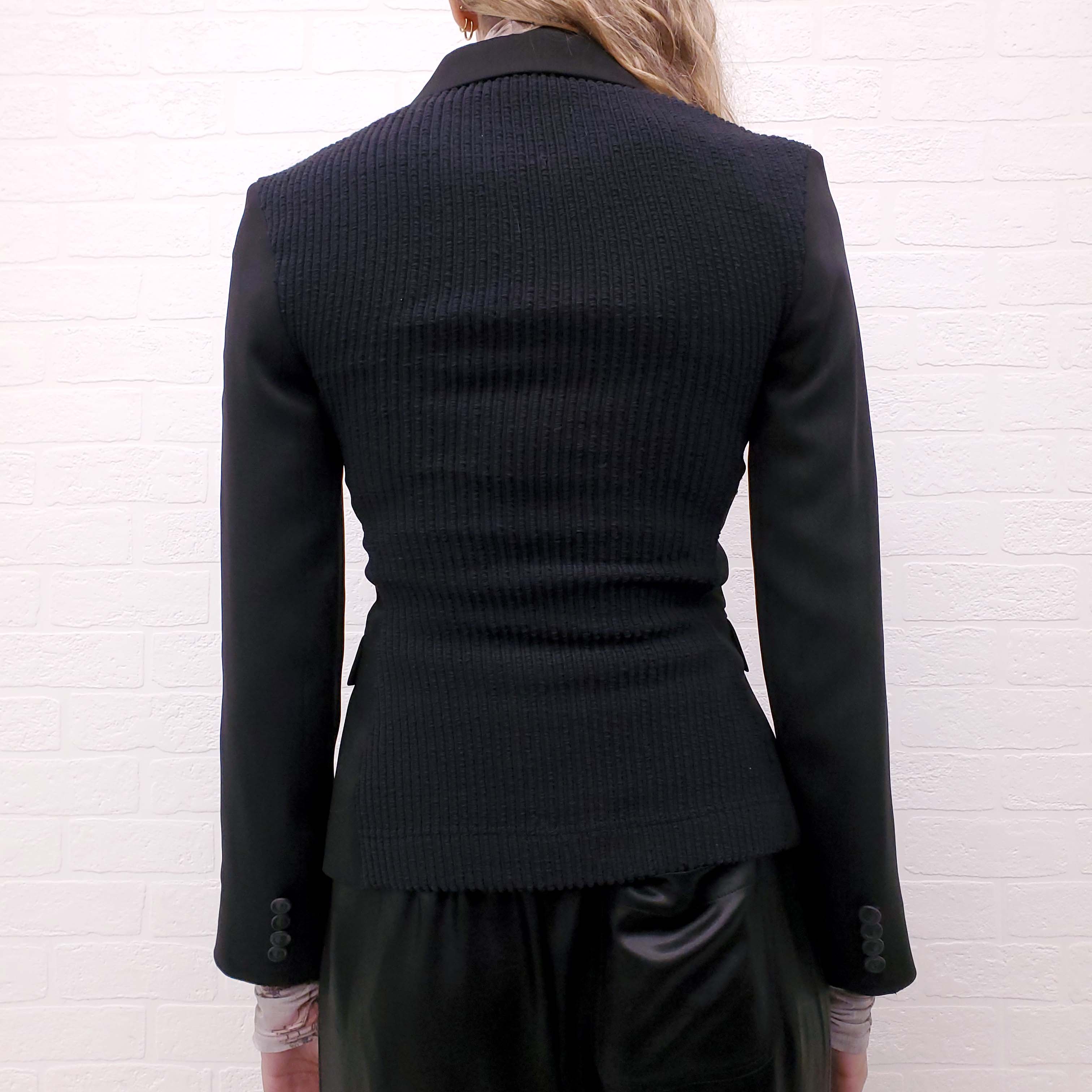 ACNE STUDIOS BLACK BLAZER WITH RIBBED BACK - SIZE 30