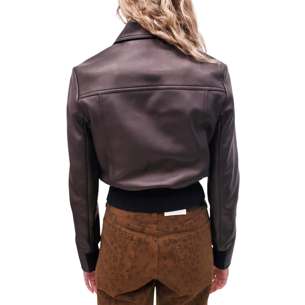 ACNE STUDIOS BLACK LEATHER JACKET - SIZE 36