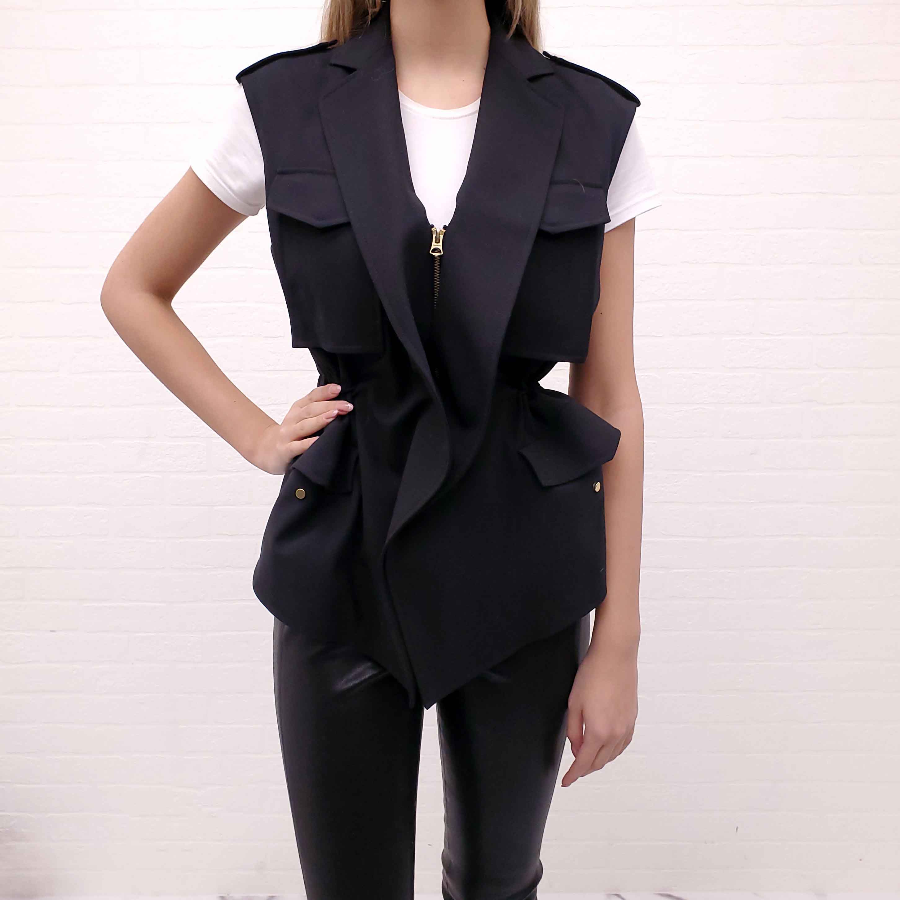 ACNE STUDIOS BLACK VEST - SIZE 34 (OVERSIZED)