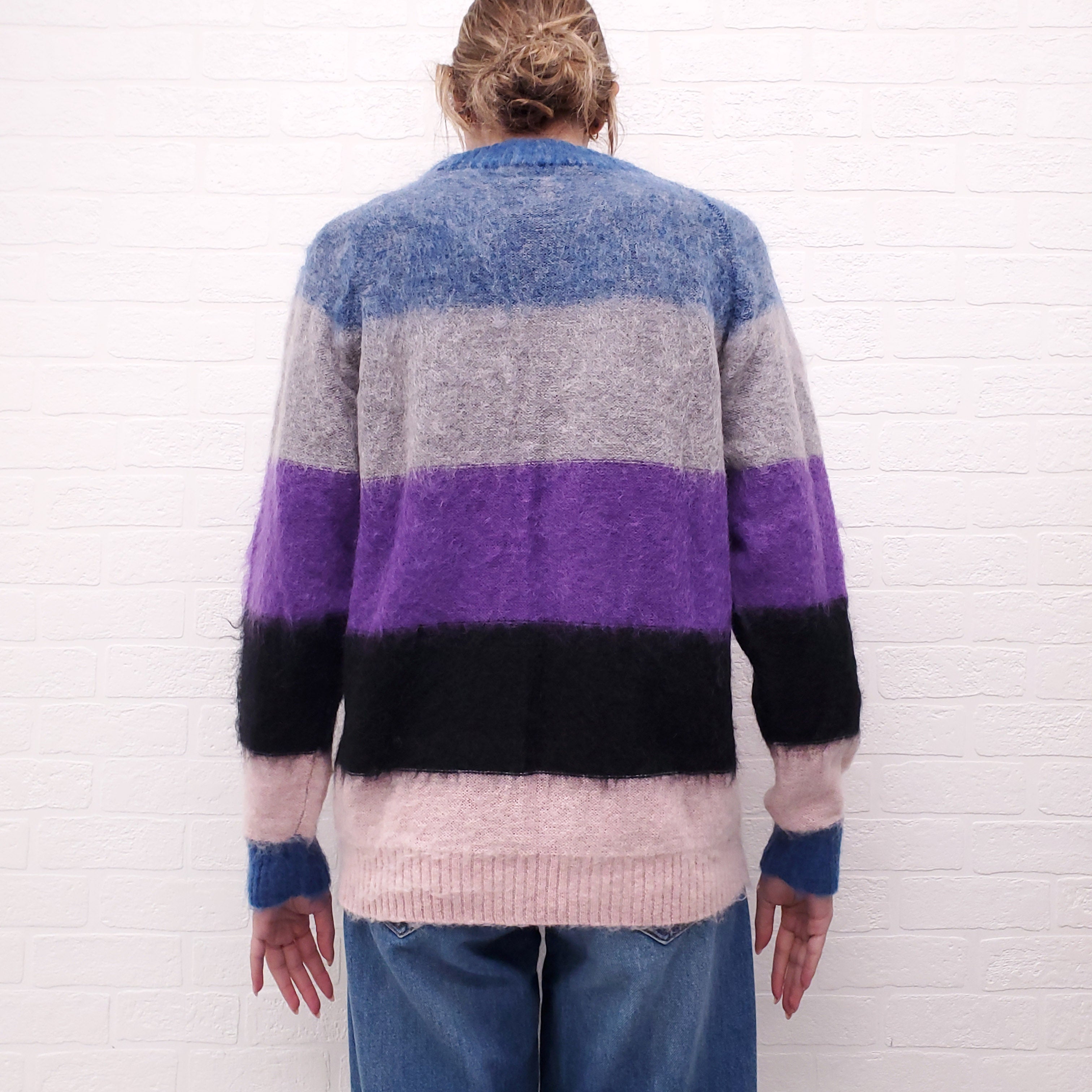 ACNE STUDIOS COLOURFUL STRIPED SWEATER - SIZE 40