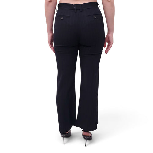 ACNE STUDIOS NAVY PINSTRIPE TROUSERS - SIZE 34