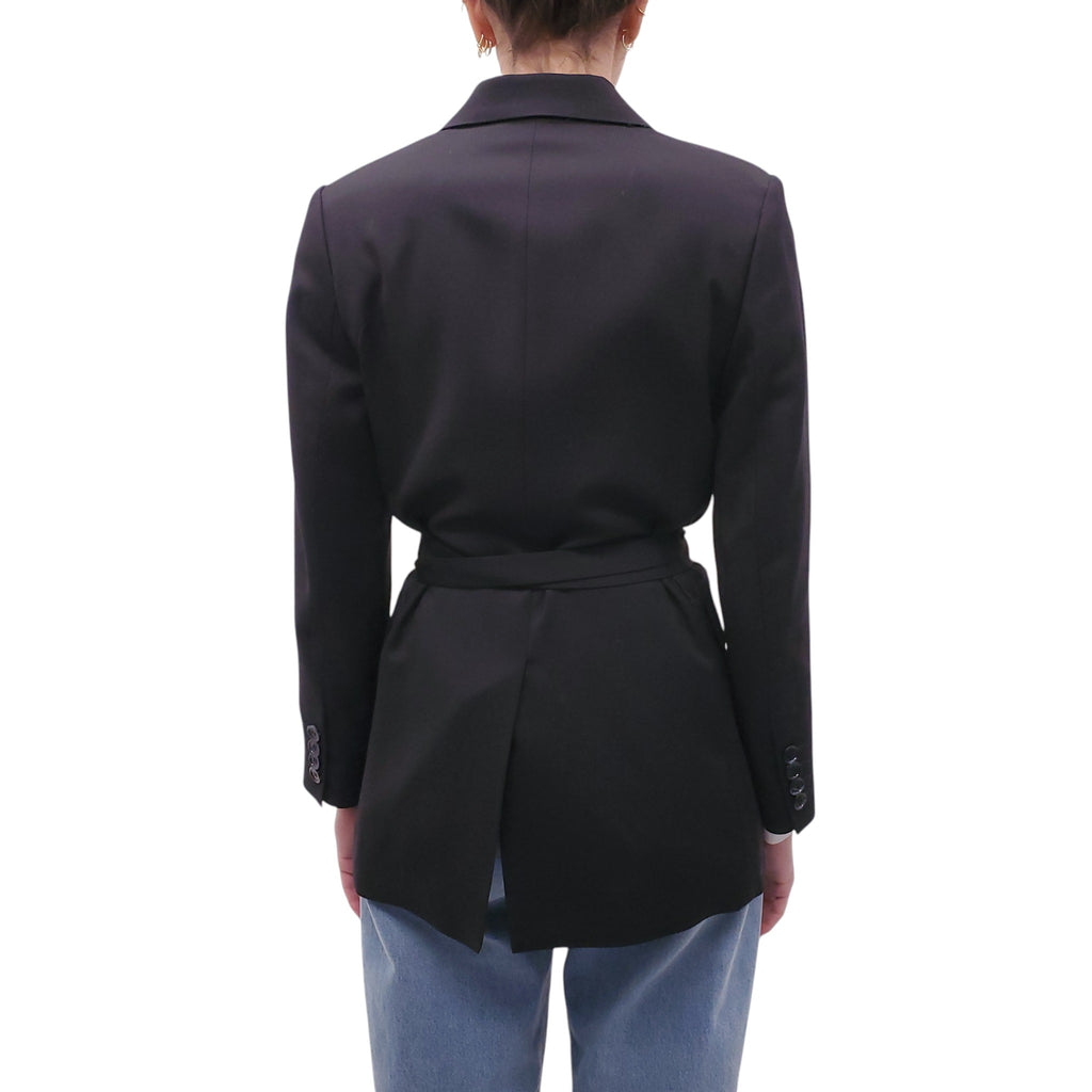 ACNE STUDIOS OVERSIZED BLACK BLAZER WITH BELT DETAIL - SIZE 30