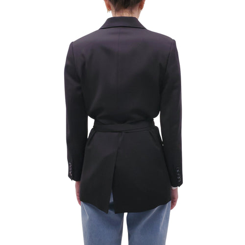 ACNE STUDIOS OVERSIZED BLACK BLAZER WITH BELT DETAIL - SIZE 30