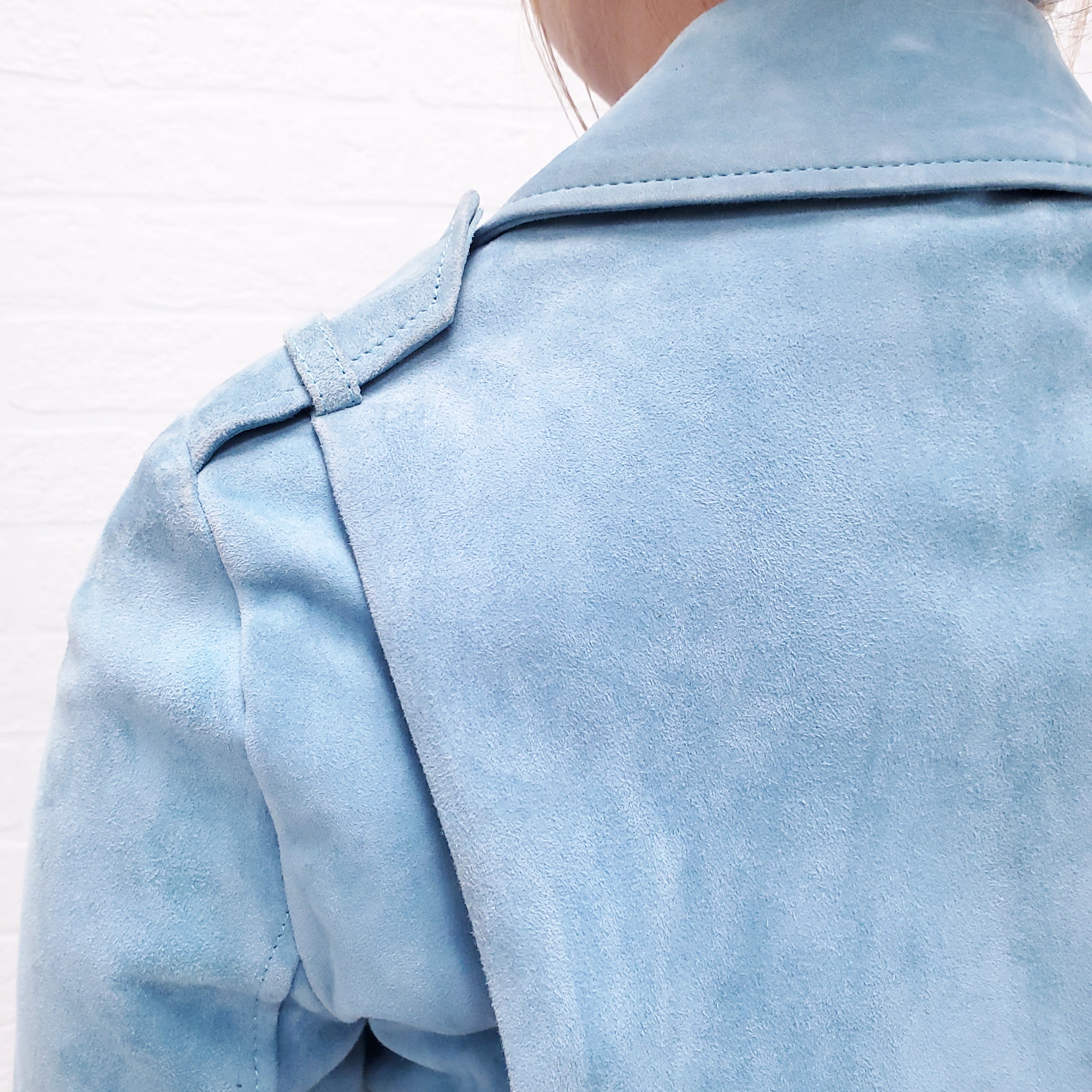 ACNE TURQUISE SUEDE BOMBER JACKET - SIZE XS