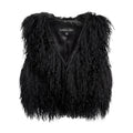 ADRIENNE LANDAU MONGOLIAN FUR CROPPED VEST - SIZE M