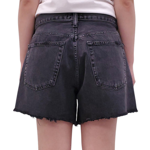 AGOLDE BLACK BUTTON-FLY DENIM SHORTS - SIZE 29