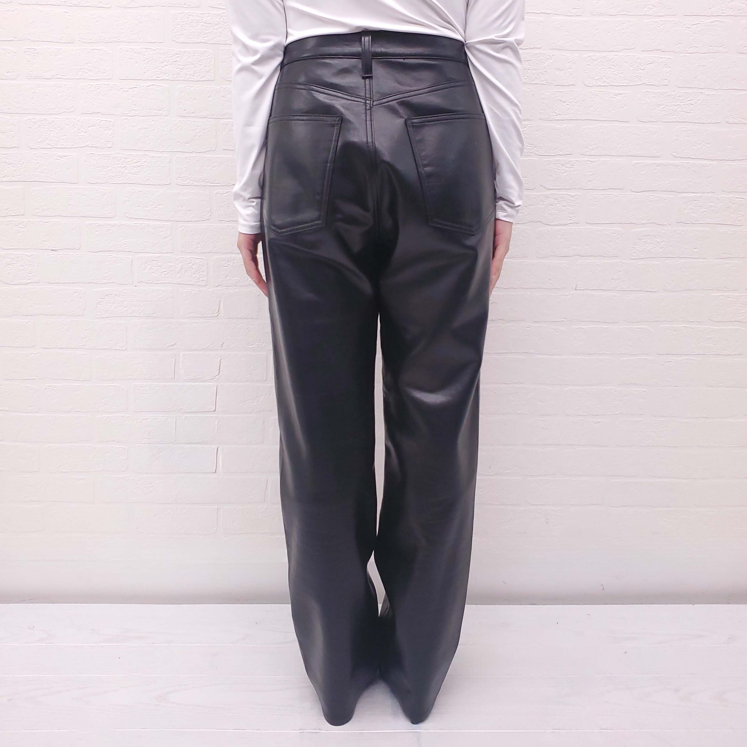 AGOLDE BLACK RECYCLED LEATHER PANTS - SIZE 30
