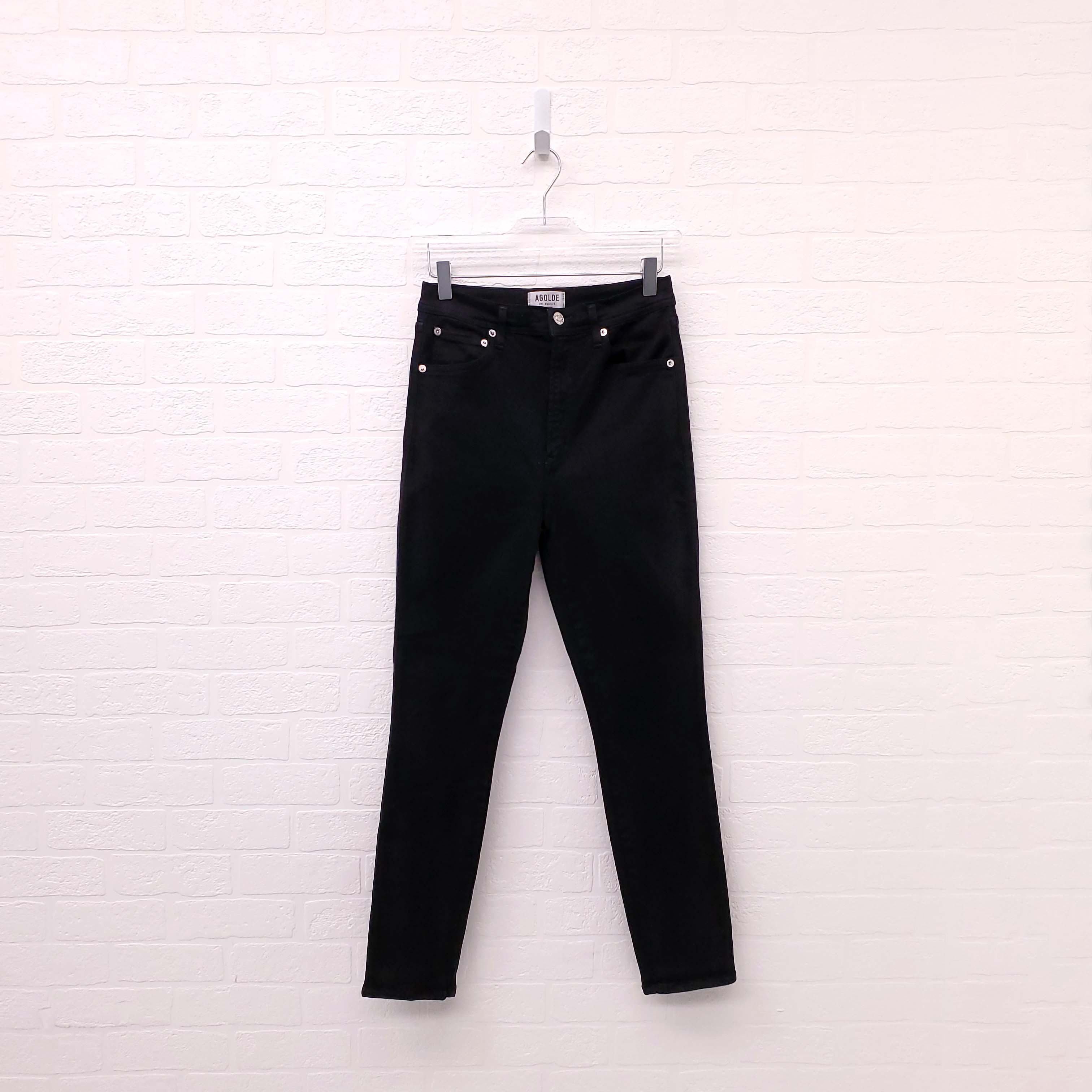 AGOLDE BLACK STRETCH SKINNY JEANS - SIZE 27