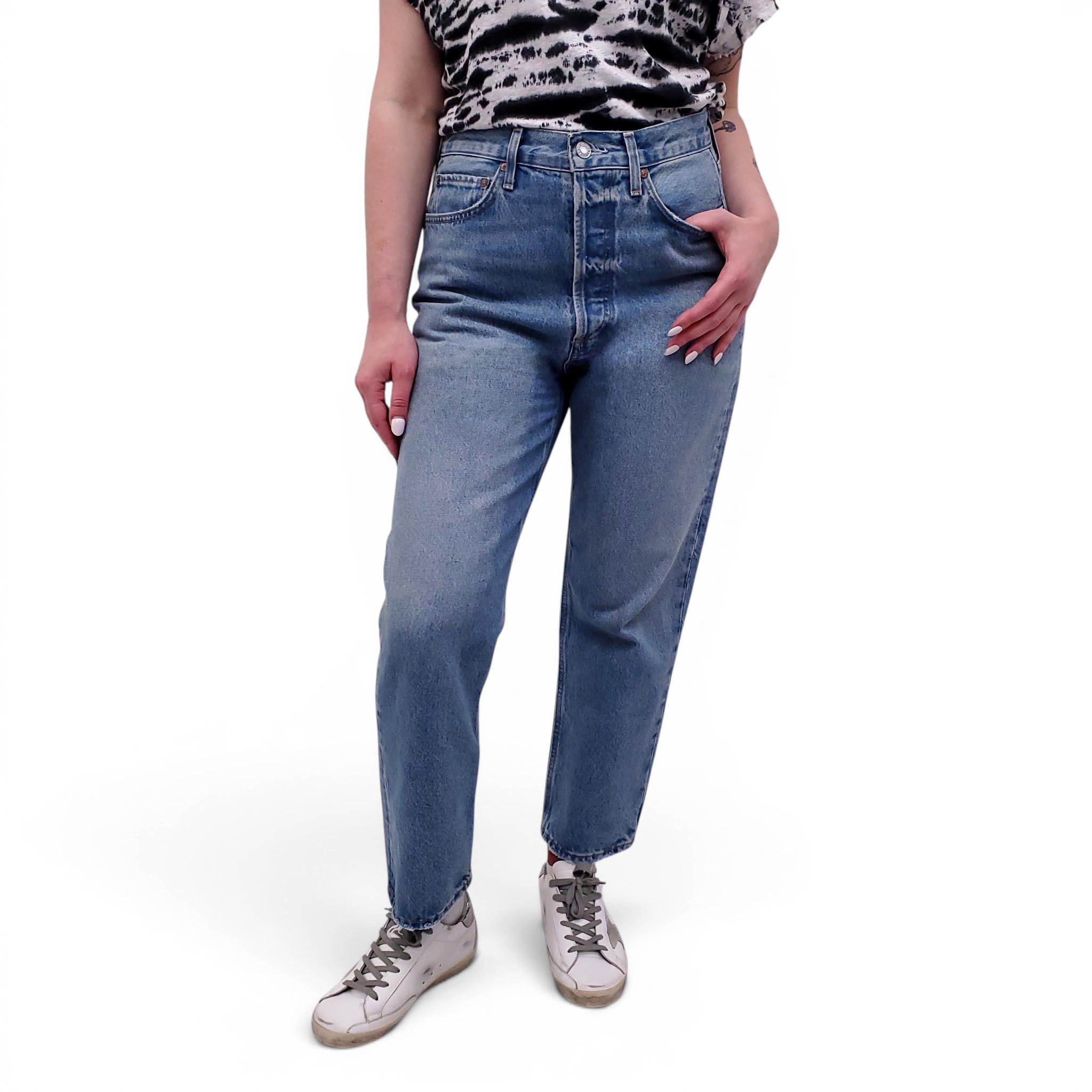 AGOLDE BUTTON-FLY '90'S CROP' JEANS - SIZE 26