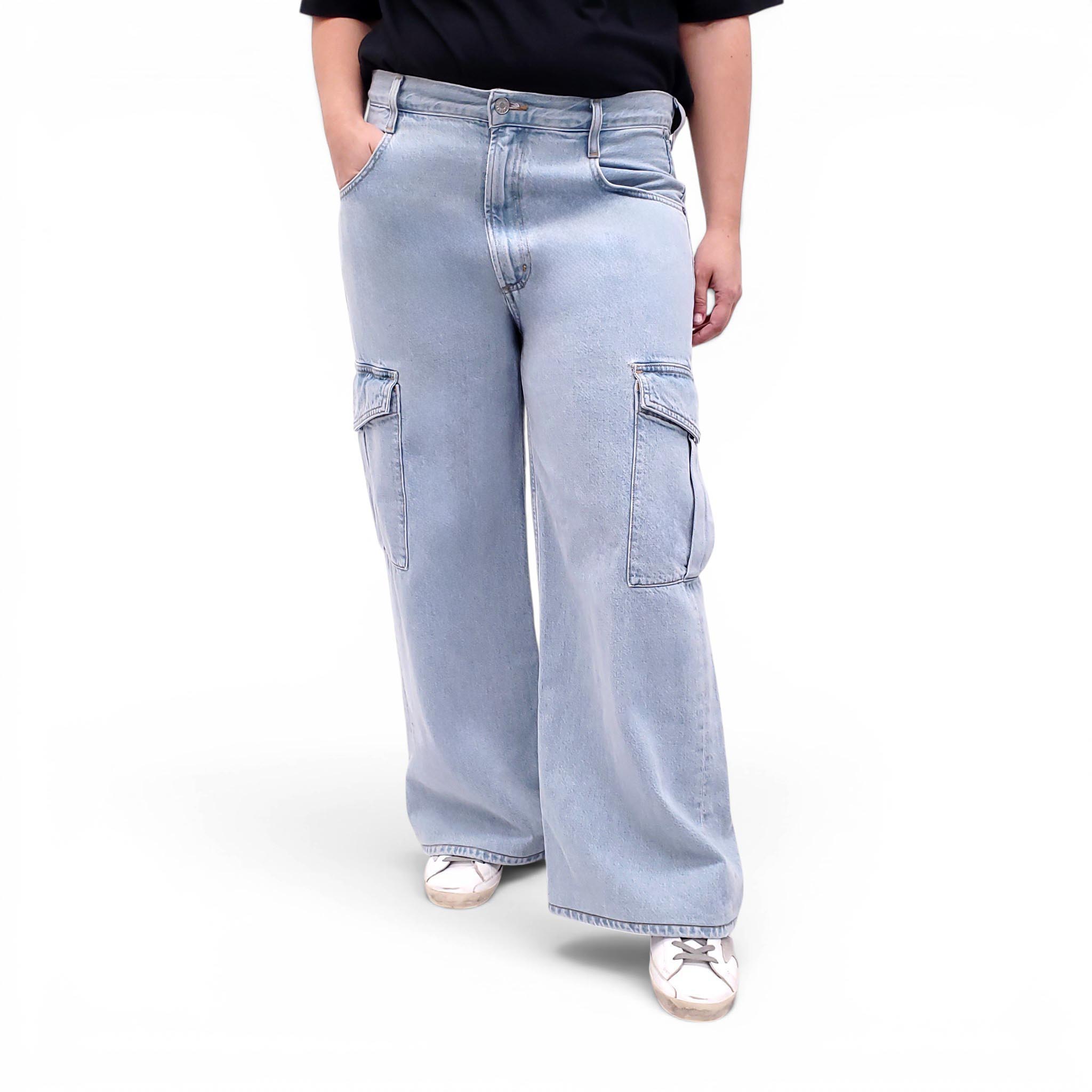 AGOLDE LIGHT WASH 'MINKA' CARGO JEANS - SIZE 31