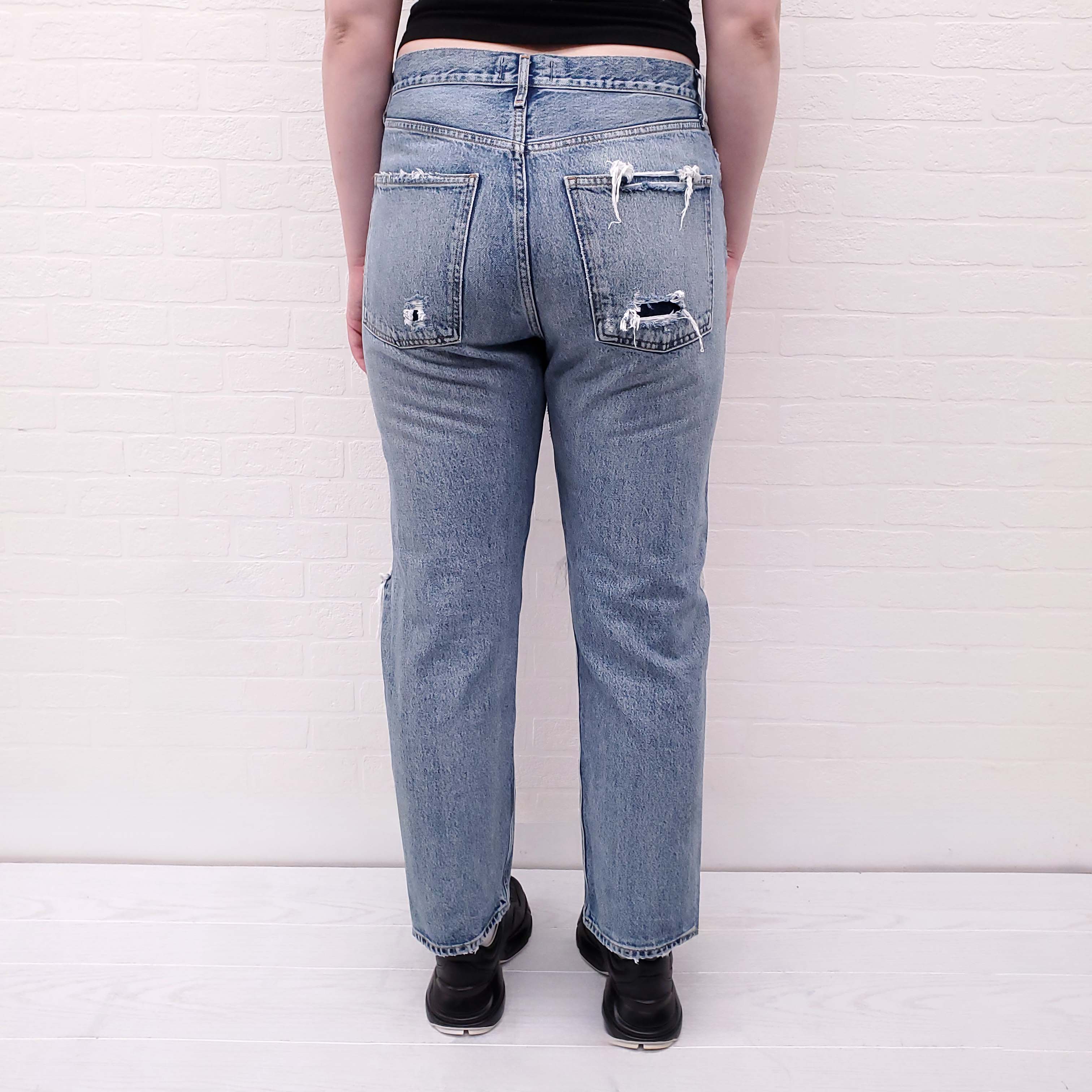 AGOLDE ’90’S' LIGHT WASH DISTRESSED JEANS - SIZE 30