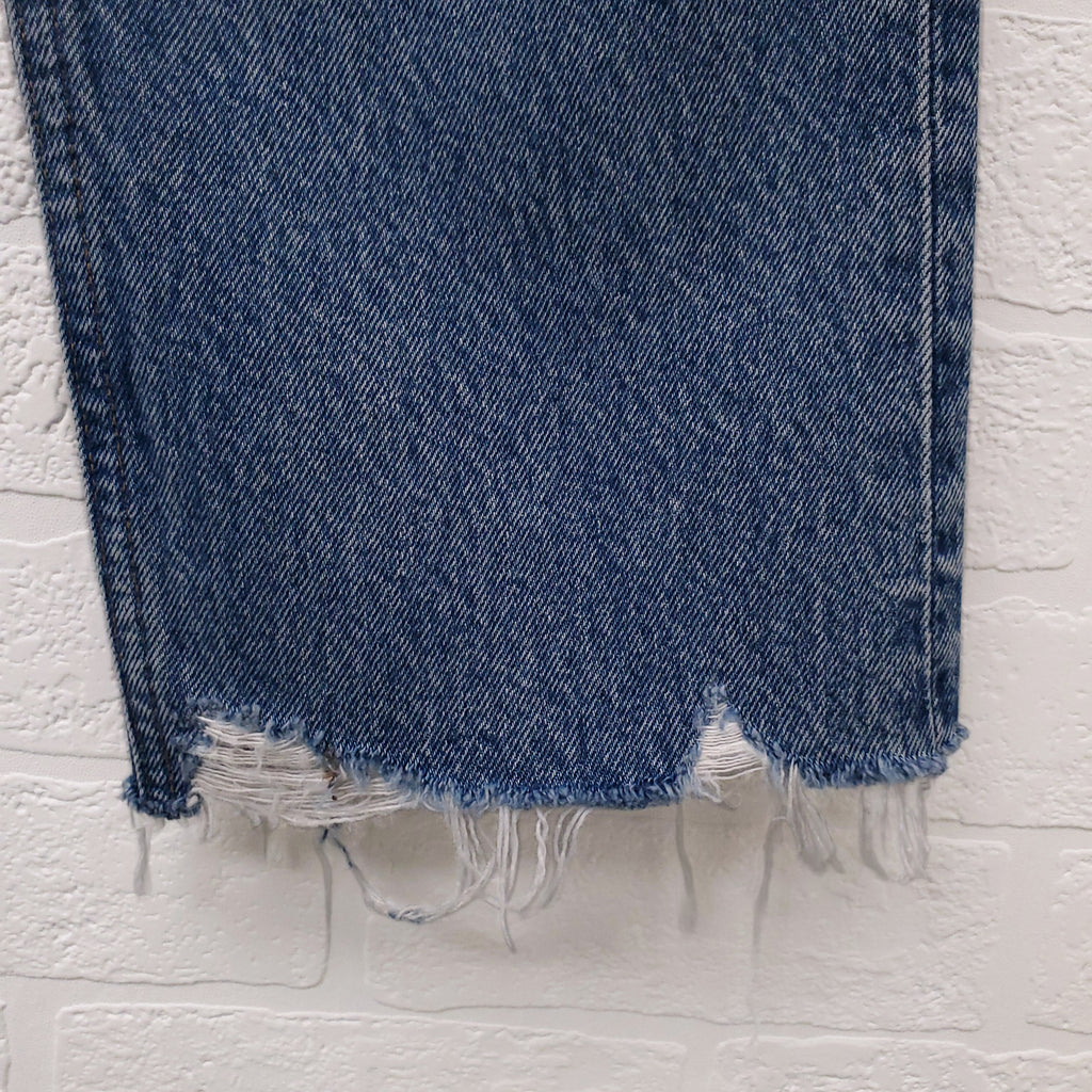 AGOLDE 'RILEY CROPPED' BLUE JEANS - SIZE 30