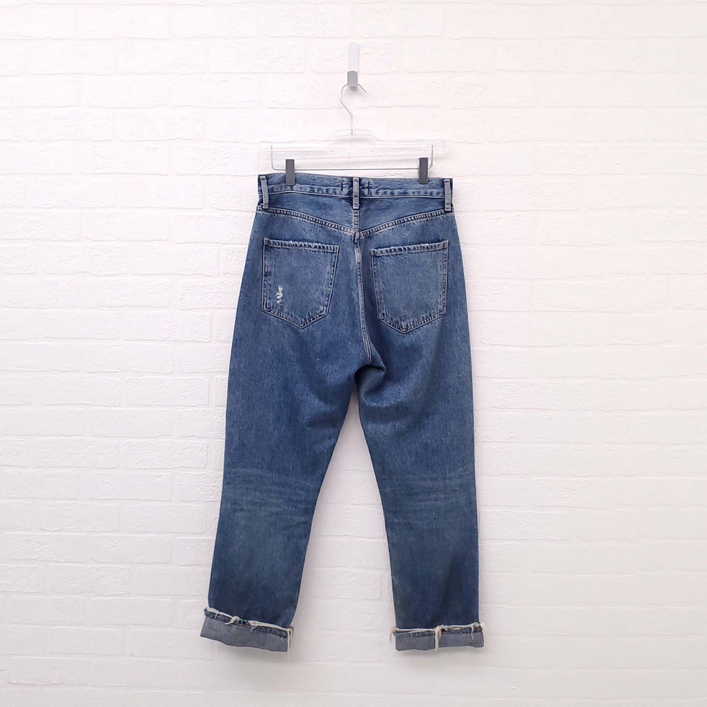 AGOLDE ‘RILEY’ MEDIUM WASH CUFF JEANS - SIZE 27