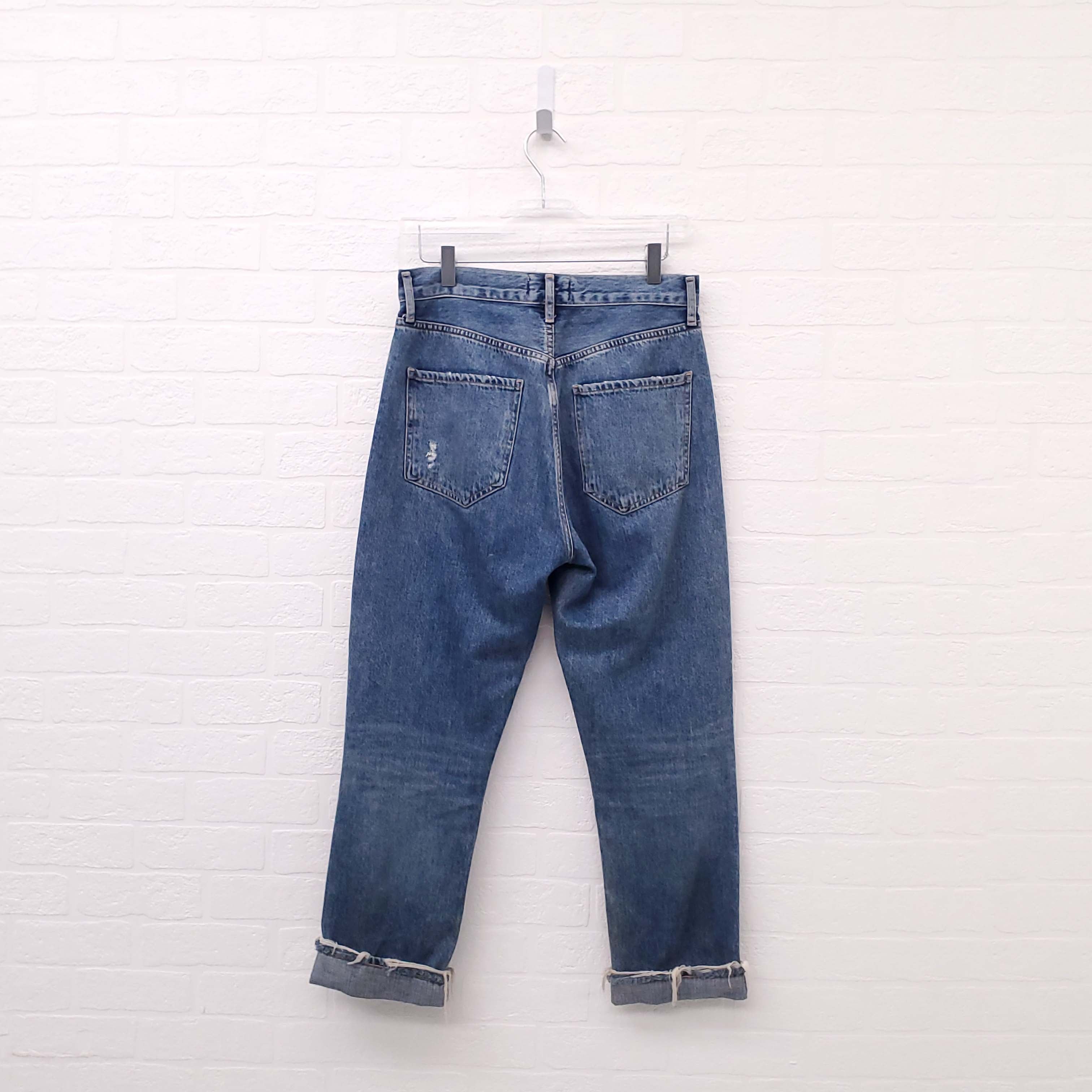 AGOLDE ‘RILEY’ MEDIUM WASH CUFF JEANS - SIZE 27