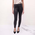 AG ‘THE FARRAH SKINNY’ LEATHER DENIM PANTS - SIZE 25