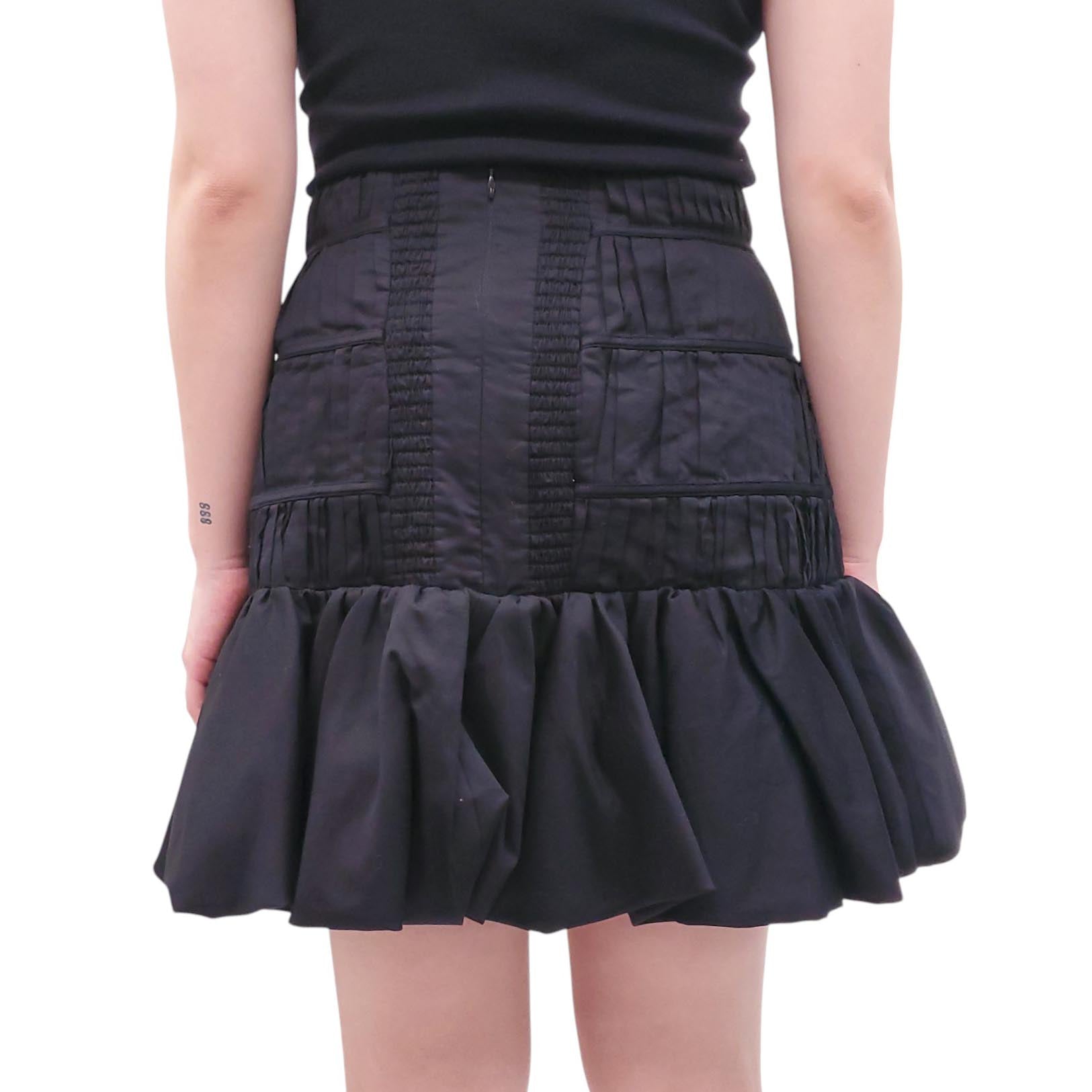 AJE BLACK 'LA VIE' BUBBLE MINI SKIRT - SIZE US 8