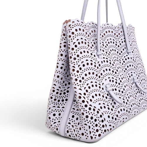 ALAÏA BABY BLUE MINA 32 TOTE BAG