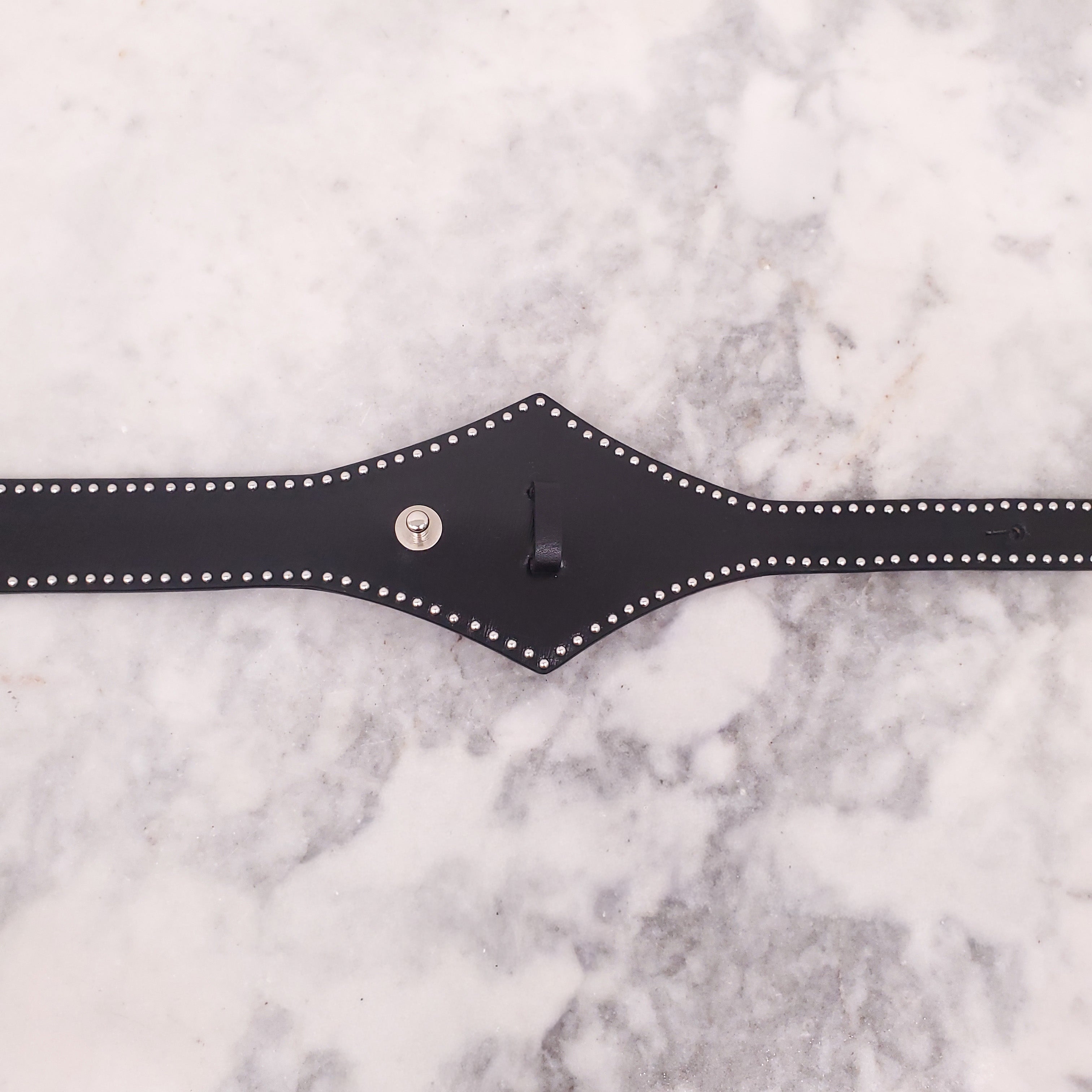 ALAÏA BLACK BELT WITH SILVER STUD DETAIL - SIZE 80