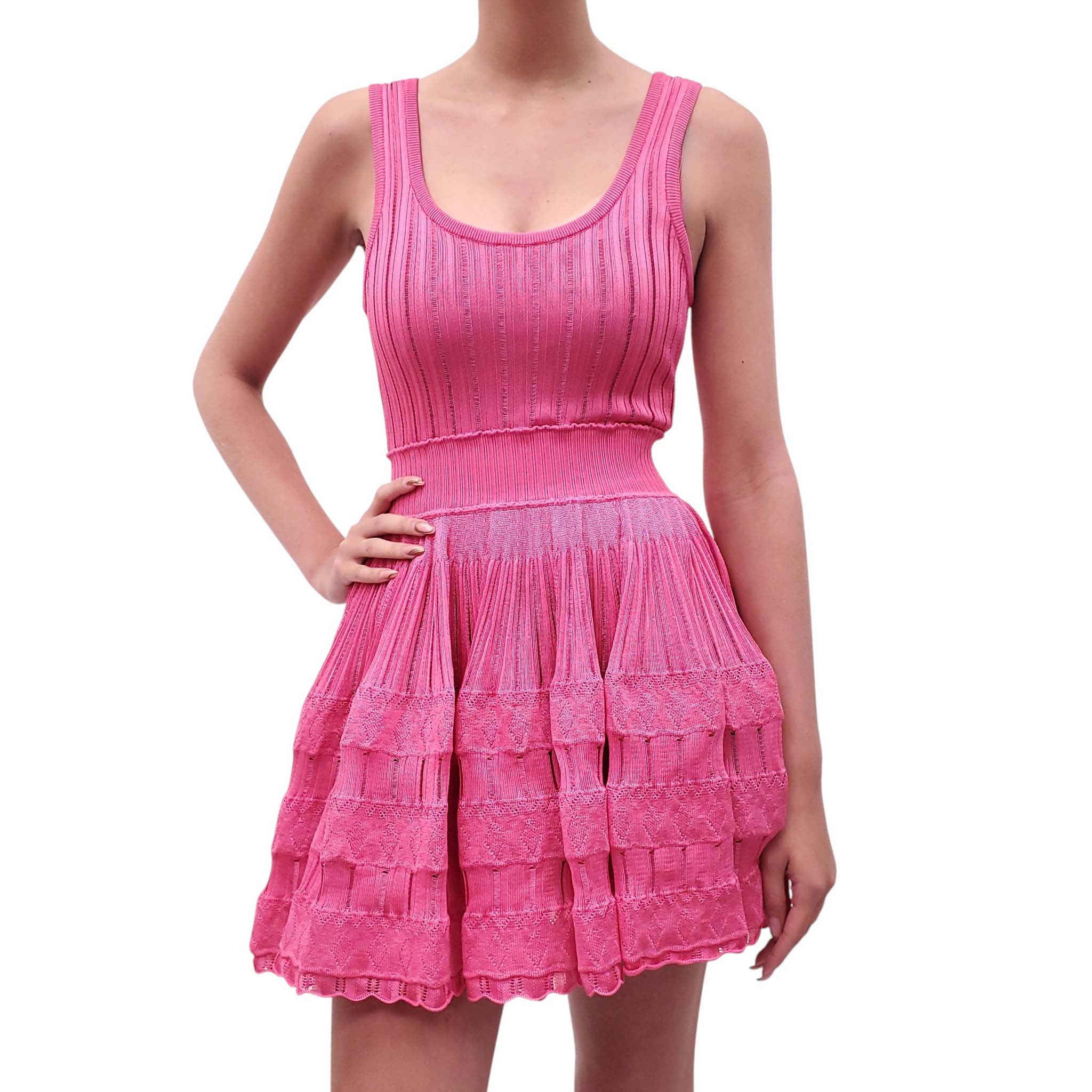ALAA PINK KNIT 'CRINOLINE' MINI DRESS - SIZE S Rewind Couture ALAA PINK KNIT 'CRINOLINE' MINI DRESS - SIZE S Rewind Couture
