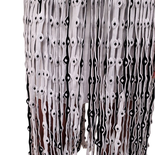 ALAÏA WHITE KNIT FRINGE DRESS - SIZE 40