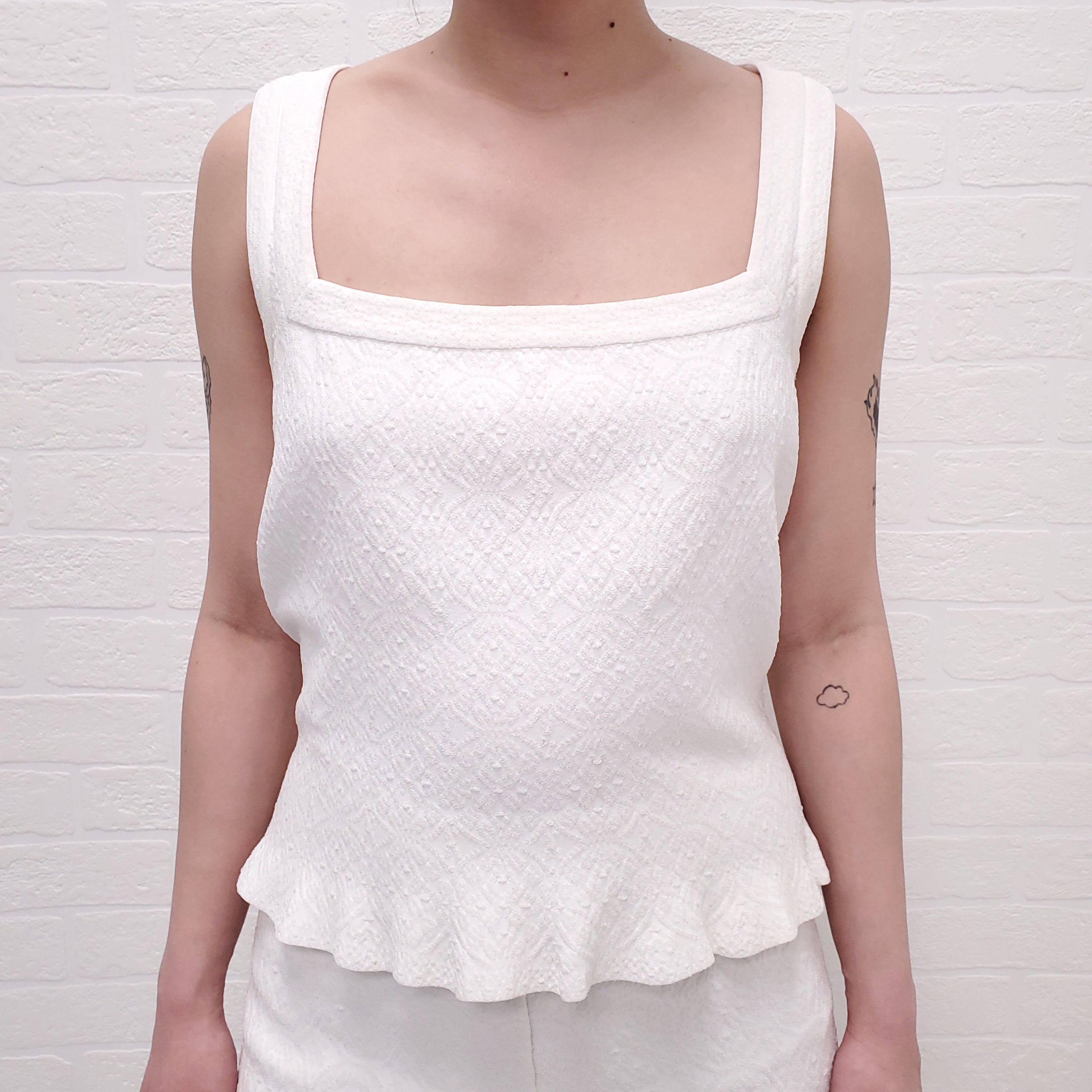 ALAÏA WHITE PANT SET - SIZE 42