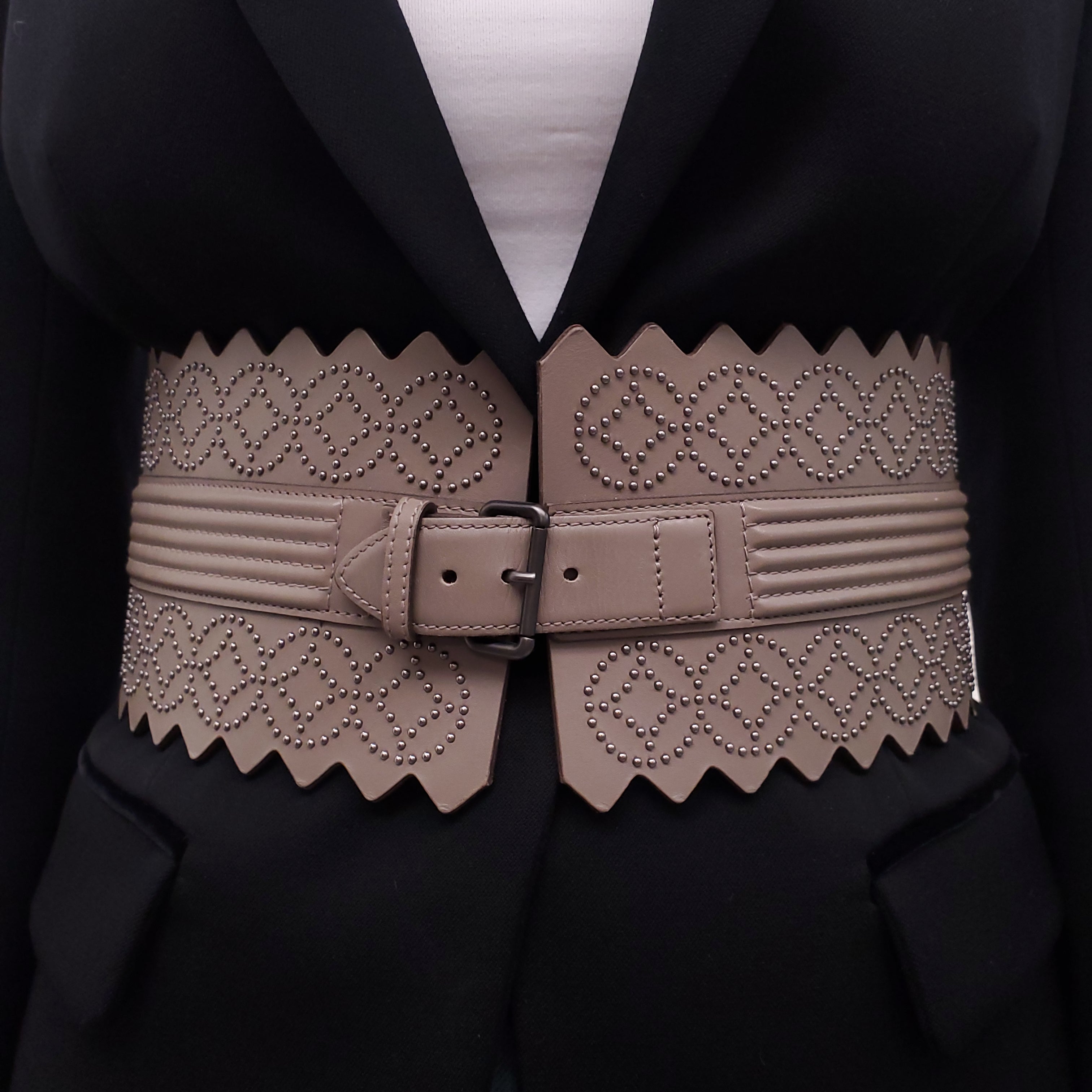 ALAÏA WIDE WAIST LEATHER BELT - SIZE 80