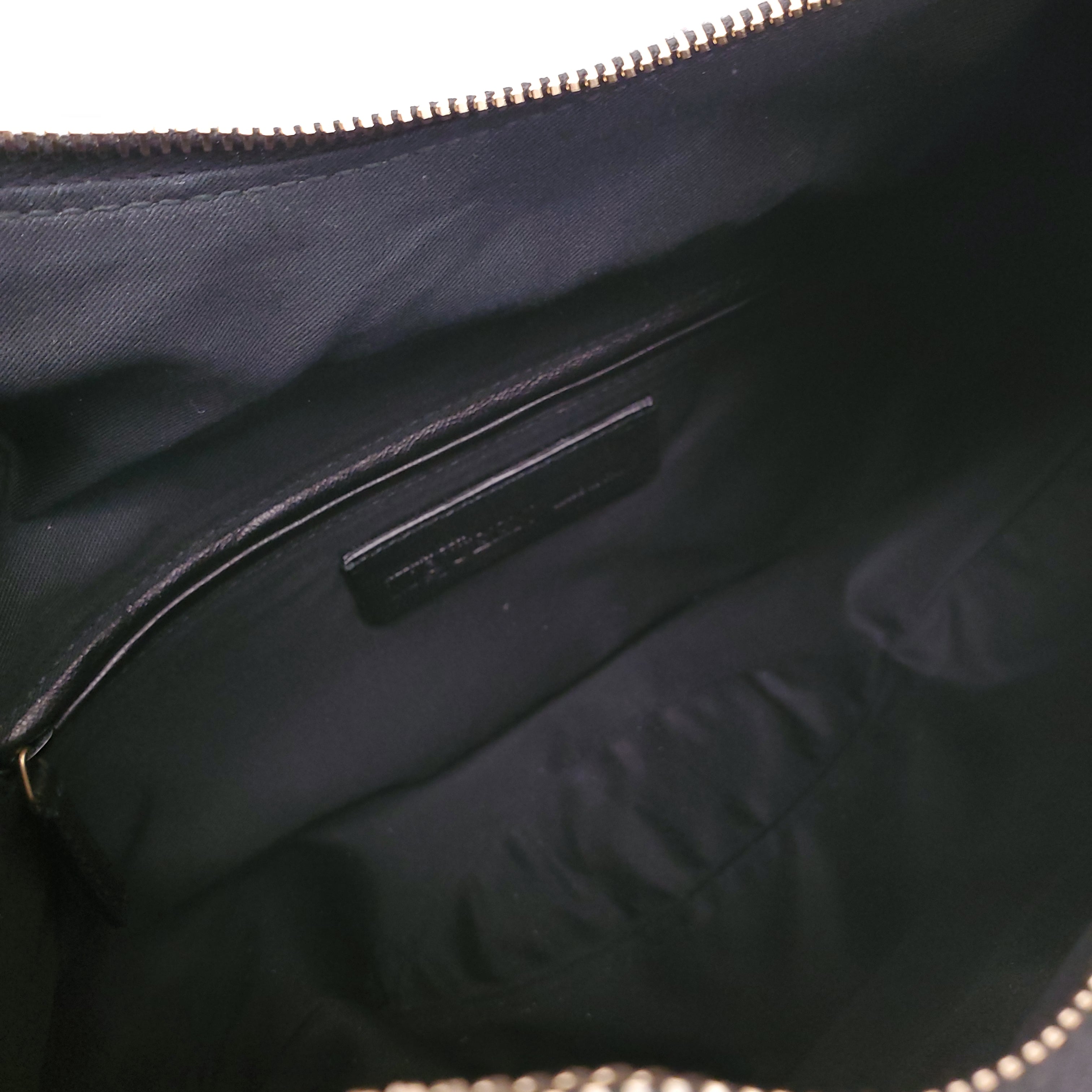 ALEXANDER MCQUEEN BLACK PRINTED SATIN CLUTCH